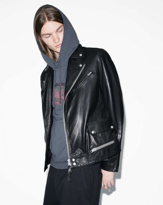 AllSaints Leather Clay Leather Biker Jacket, Size: M