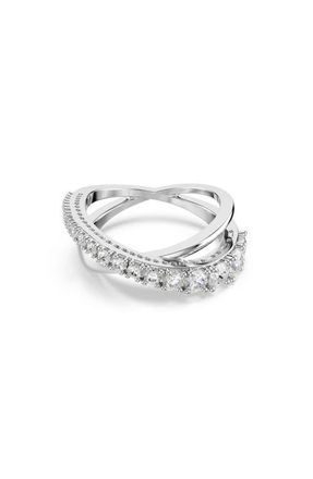 Swarovski Hyperbola Crisscross Bangle in Silver/White at Nordstrom, Size 5