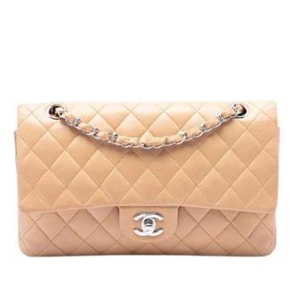 Chanel Pre-owned Vintage Double Flap Schoudertas - Dames - Pre-owned - Beige - Maat: ONE Size Leer