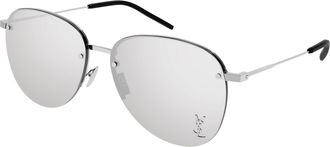 Saint Laurent Silver Pilot Unisex Sunglasses SL 328/K M 002 61