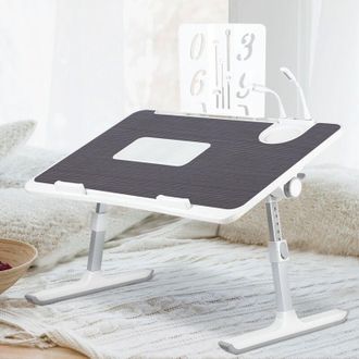 OEM Mesa De Cama Plegable - Altura Ajustable 26-39 Cm - Inclinaci&oacute;n 0-45&deg; - Ventilador Pc Integrado - Para Cama Sof&aacute; Suelo - 60x40 Cm - Negro