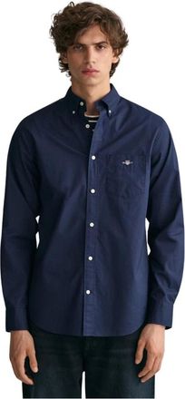 GANT Heren, Overhemden, Blauw, Maat: M Katoen
