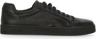 Churchs Schoenen, Heren, Zwart, 42 EU, Zwarte Leren Sneakers Ronde Neus Veters