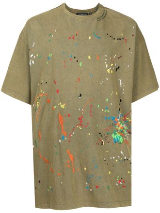 Mostly Heard Rarely Seen T-shirt con ricamo Paint - Verde