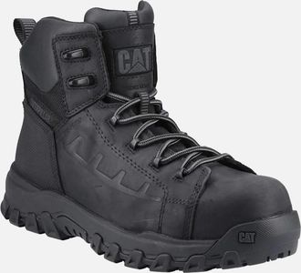 CAT Mens Caterpillar Mens Threshold Rebound Grain Leather Composite Toecap Safety Boots - Black - Size: 13