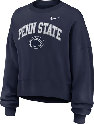 Nike Penn State Phoenix Arch Nike Womens College Pullover Crew in Blue | 01D741SPSN-Y48