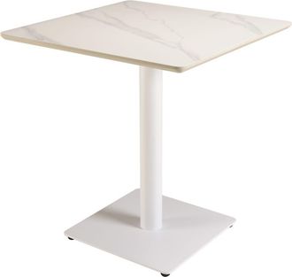 Macabane Conjunto n.&ordm; 3: mesa de bar de 70 x 70 cm de cer&aacute;mica con efecto m&aacute;rmo