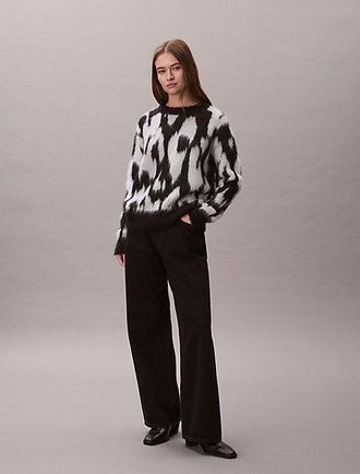 Calvin Klein Brushed Alpaca Blend Printed Jumper