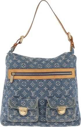 Louis Vuitton Baggy Grand Mod&egrave;le Denim Blue Canvas Handbag (Pre-Owned)