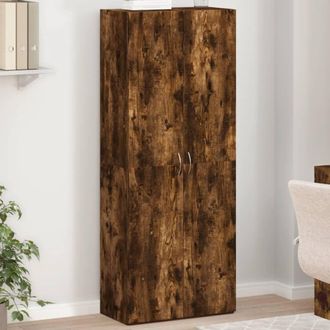 Berkfield Home File Cabinet Smoked Oak 60x32x153 cm Engineered Wood in Brown | Size: 60 x 32 x 153 cm