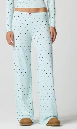 Florence By Mills Rib Print Pants in Blue/teal Polka Dots at Nordstrom, Size X-Large