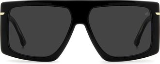 Victoria Beckham 59mm Rectangular Sunglasses in Black/Grey at Nordstrom