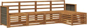 vidaXL Conjunto De Sof&aacute;s De Exterior 5 Uds. Natural Vidaxl