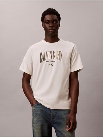 Calvin Klein Jeans Calvin Klein Mens Heritage Classic Relaxed T-Shirt - White/Natural - 2XL