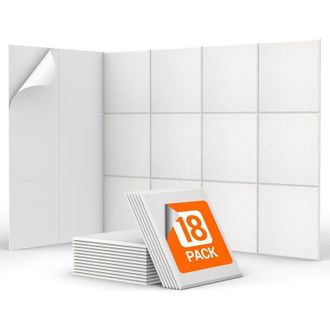 OEM 18 Paneles Autoadhesivos Insonorizantes Para Paredes, 30 X 30 X 0,9 Cm, Espuma Insonorizante De Alta Densidad, Aptos Para Insonorizar Oficinas, Color 