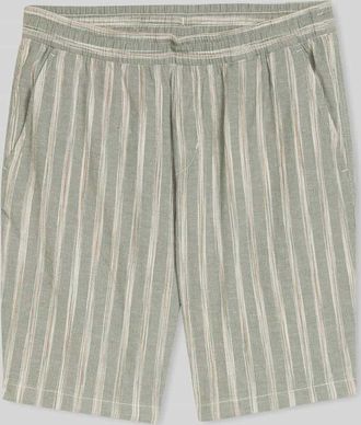 Tom Tailor Denim Regular Fit Shorts aus Baumwoll-Leinen-Mix in Oliv, Gr&ouml;&szlig;e XXL