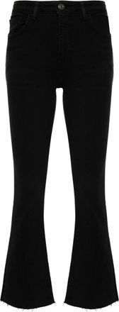 Frame Denim Le Crop Mini Boot Raw Fray jeans - women - Polyester/Cotton/Spandex/Elastane - 31 - Black