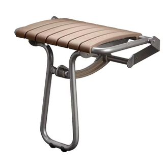 Pellet Pellet - Asiento De Ducha Pmr Essentiel Asiento Ancho Confort Con Pie De Aluminio Epoxi Gris, L&aacute;minas Taupe