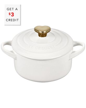 LE CREUSET White Mini Round Cocotte With $3 Credit