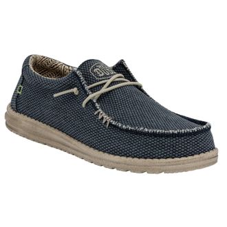 HeyDude Wally Gevlochten Polyester Heren Blauwe Nacht Instappers
