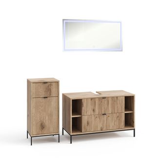 Vicco Conjunto De Muebles De Ba&ntilde;o De 3 Piezas Eliza, Roble Vikingo, 3 Partes, Vicco