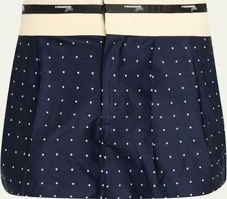 HommeGirls Flip Waist Polka-Dot Twill Micro Skirt