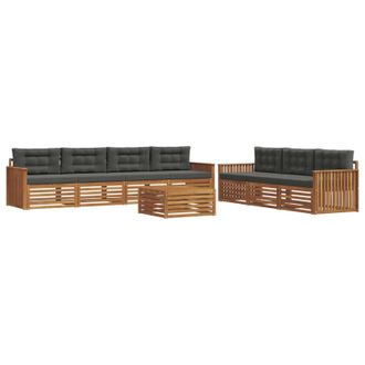vidaXL Set Di Divani Da Esterno 8 Pz Naturale E Antracite Vidaxl