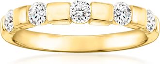 Ross-Simons Lab-Grown Diamond 5-Stone Ring in 18kt Gold Over Sterling