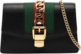 Gucci Pre-owned Cross Body Bags, female, Black, Size: ONE SIZE Pre-owned Leather Crossbody Bag