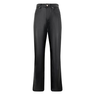 Diesel Slim-fit Trousers, female, Black, Size: W26 Elegant Synthetic Leather Trousers