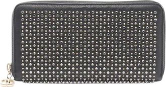Chanel Pre-owned Coco Mark Strass Leder Lange Ritsportemonnee - Dames - Vintage Accessoires - Zwart - ONE Size - Leer - Vintage