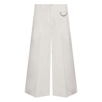 Beatrice .B Wide-leg broek met metalen detail - Dames - Broeken - Wit - Maat: XS