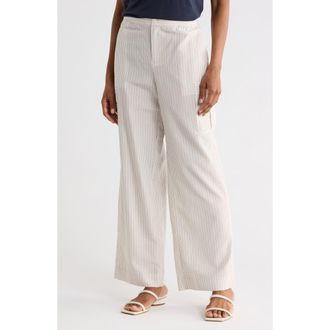Frame Denim The Stripe Cotton & Silk Utility Pants in Cream Multi at Nordstrom Rack, Size X-Large