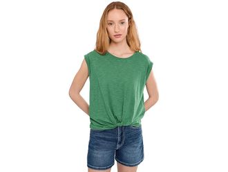 Sanctuary Knotted Muscle T-Shirts Womens Clothing Green Juice : LG (US 10-12)