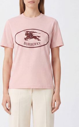 Burberry T-shirt girocollo in cotone con logo EKD a contrasto