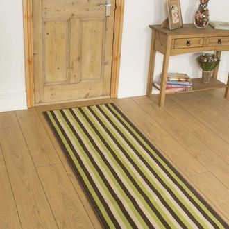 Runrug Hallway Carpet Runner Rug - Soft & Comfy, 9mm - Broad in Green | Size: 60 cm x 420 cm