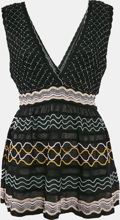M Missoni Black Patterned Knit Sleeveless Top