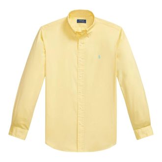 Ralph Lauren Polo Pony Shirt met Lange Mouwen - Heren - Casual Overhemden - Geel - XL - Katoen - Overhemden