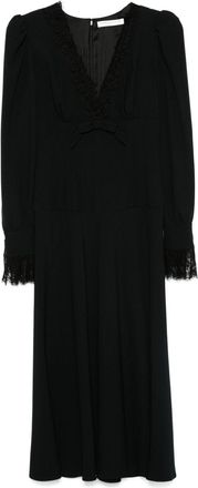 Alessandra Rich V-neck midi dress - Black