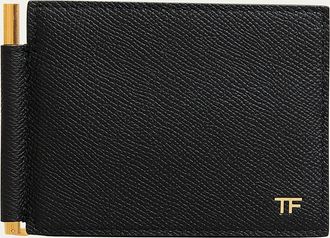Tom Ford Mens Leather T-Line Money Clip Wallet