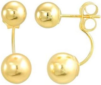 Candela Jewelry 10K Gold Ball Front/Back Stud Earrings at Nordstrom Rack