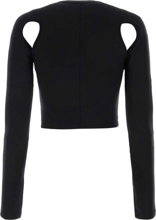 Off-white Shoulder Cutout Top - Black