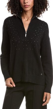 Joseph Ribkoff 1/2-Zip Embellished Pullover