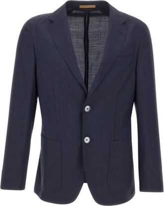 HUGO BOSS Camel Jacket - Heren - Blazers - Blauw - M - Jassen
