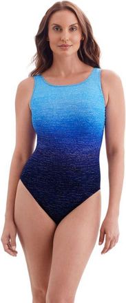 Longitude Scoopback Highneck Long Torso One-Piece Swimsuit in Twinkling Lights at Nordstrom, Size 16