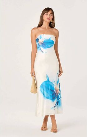 Astr Annabeth Dress In Blue Floral