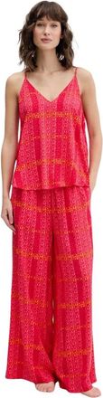 DKNY Viscose Pyjamaset met Twee Delen - Dames - Pyjama - Rood - XS - Nachtkleding