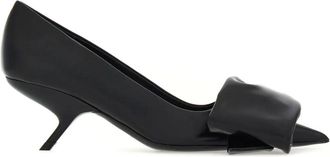 Ferragamo Ferragamo 105Mm Oversized-Bow Leather Pumps