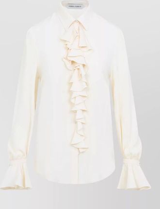 Alberta Ferretti silk crepe ruffled shirt
