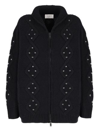 Laneus stud-embellished cardigan - women - Wool/Recycled Polyamide - 40 - Black